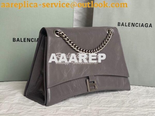 Replica Balenciaga Crush Medium Chain Bag In Dark Grey Silver hardware 6