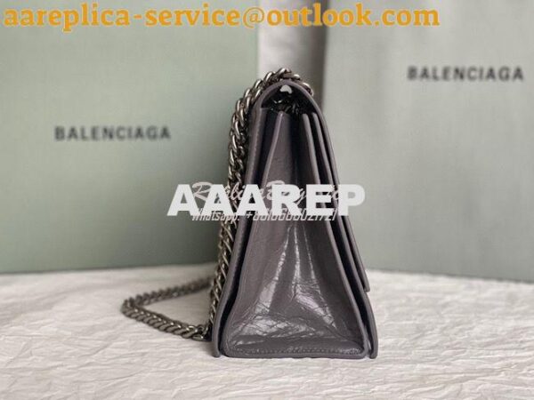 Replica Balenciaga Crush Medium Chain Bag In Dark Grey Silver hardware 7