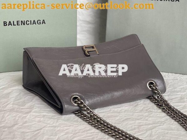 Replica Balenciaga Crush Medium Chain Bag In Dark Grey Silver hardware 8