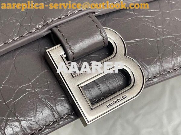 Replica Balenciaga Crush Medium Chain Bag In Dark Grey Silver hardware 9