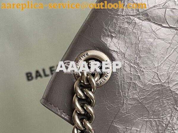 Replica Balenciaga Crush Medium Chain Bag In Dark Grey Silver hardware 12