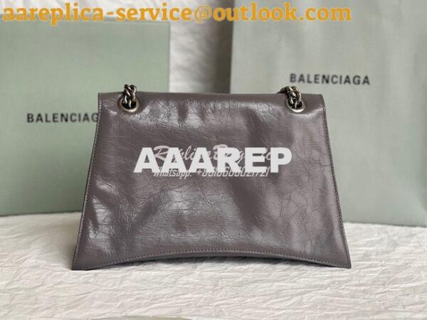 Replica Balenciaga Crush Medium Chain Bag In Dark Grey Silver hardware 15