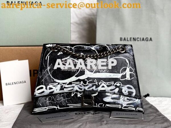 Replica Balenciaga Crush Medium Chain Bag In Printed Graffiti Crushed 3