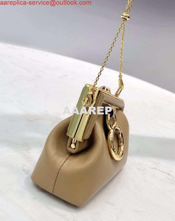 Replica Fendi 7AS051 Nano Fendi First Charm Charm in Apricot nappa leather 4