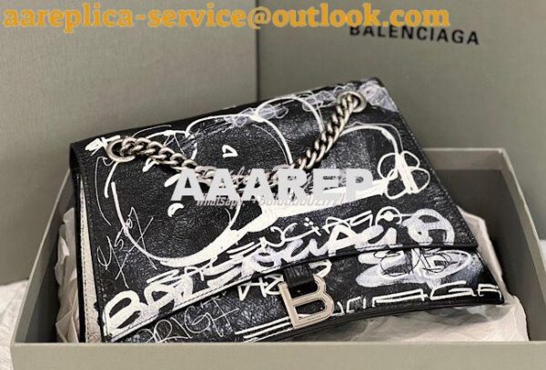 Replica Balenciaga Crush Medium Chain Bag In Printed Graffiti Crushed 5