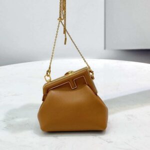 Replica Fendi 7AS051 Nano Fendi First Charm Charm in Brown nappa leather