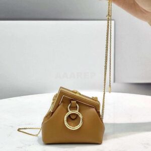 Replica Fendi 7AS051 Nano Fendi First Charm Charm in Brown nappa leather 2