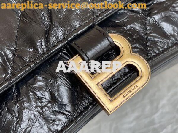 Replica Balenciaga Crush Medium Chain Bag In Quilted Black Crushed Cal 6