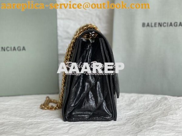 Replica Balenciaga Crush Medium Chain Bag In Quilted Black Crushed Cal 7