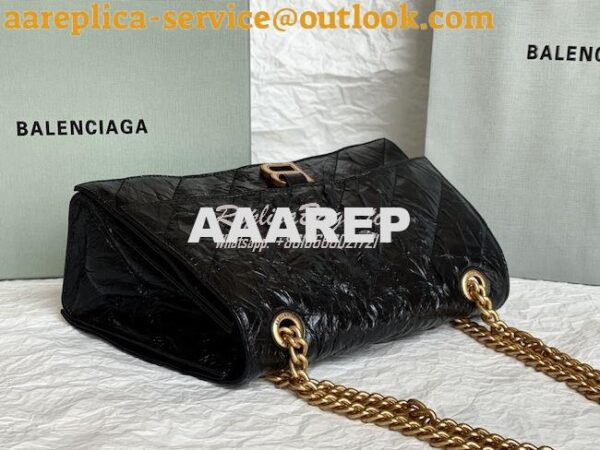 Replica Balenciaga Crush Medium Chain Bag In Quilted Black Crushed Cal 8