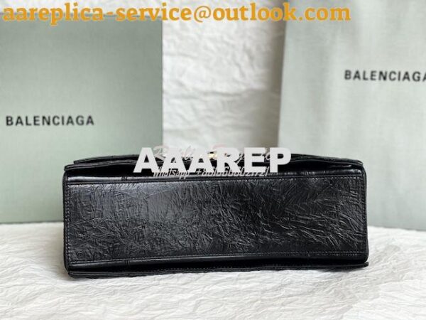 Replica Balenciaga Crush Medium Chain Bag In Quilted Black Crushed Cal 15