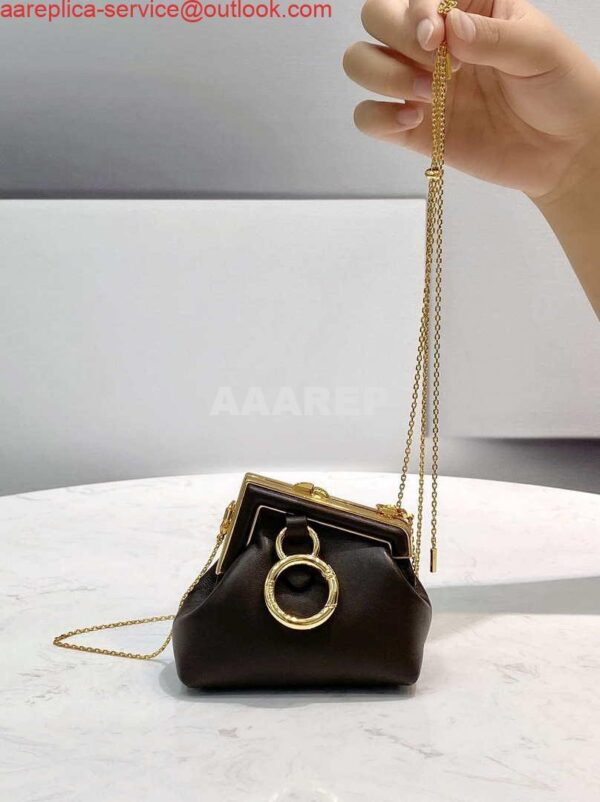 Replica Fendi 7AS051 Nano Fendi First Charm Charm in Coffee nappa leather 2