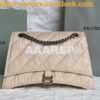 Replica Balenciaga Crush Medium Chain Bag In Quilted Black Crushed Cal