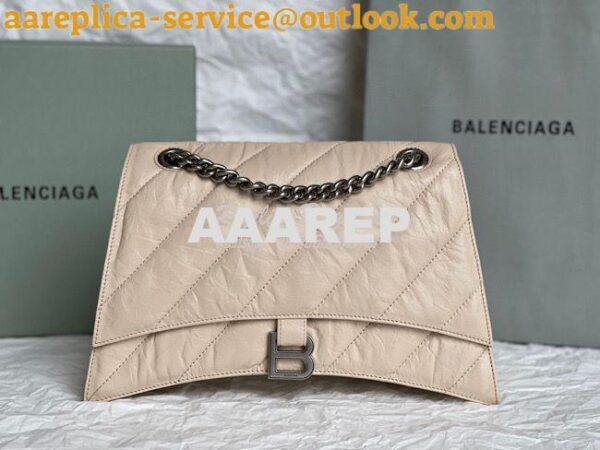 Replica Balenciaga Crush Medium Chain Bag In Quilted Sand Crushed Calf 3