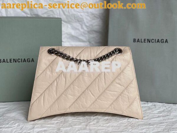 Replica Balenciaga Crush Medium Chain Bag In Quilted Sand Crushed Calf 13