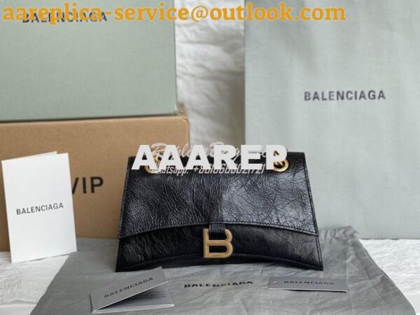 Replica Balenciaga Crush Small Chain Bag In Black Crushed Calfskin 716 3