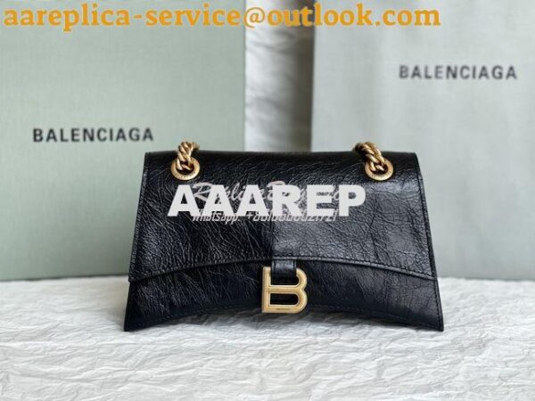 Replica Balenciaga Crush Small Chain Bag In Black Crushed Calfskin 716 4