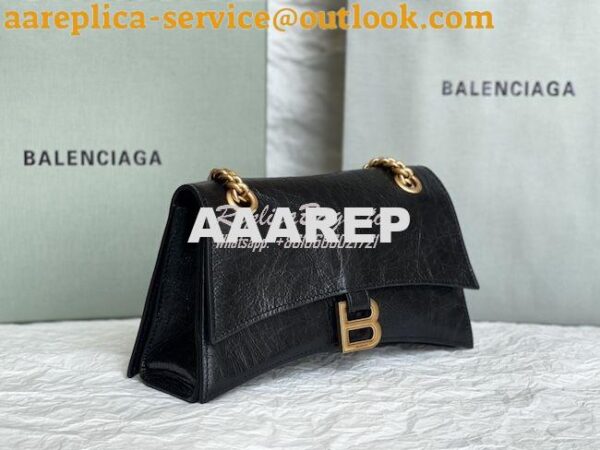 Replica Balenciaga Crush Small Chain Bag In Black Crushed Calfskin 716 5