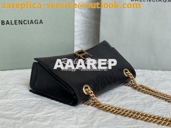 Replica Balenciaga Crush Small Chain Bag In Black Crushed Calfskin 716 6