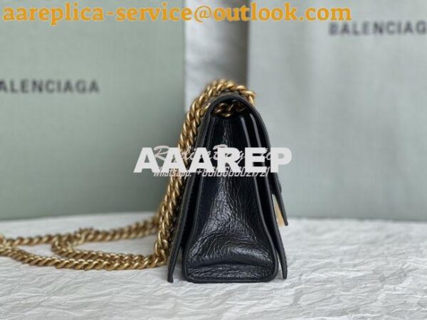 Replica Balenciaga Crush Small Chain Bag In Black Crushed Calfskin 716 7