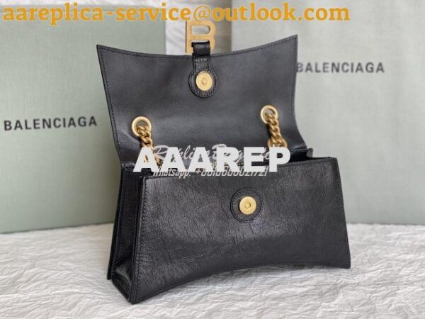 Replica Balenciaga Crush Small Chain Bag In Black Crushed Calfskin 716 9