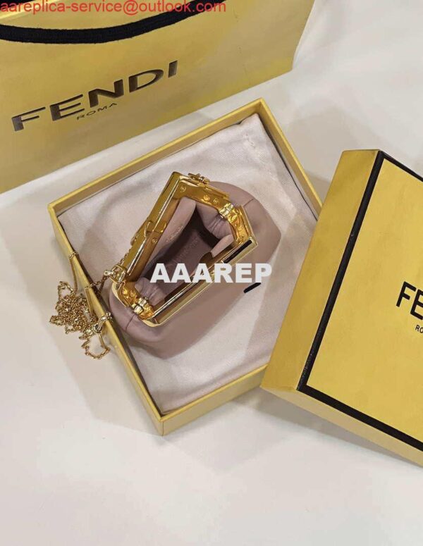 Replica Fendi 7AS051 Nano Fendi First Charm Charm in pink nappa leather 8