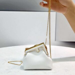 Replica Fendi 7AS051 Nano Fendi First Charm Charm in White nappa leather 2