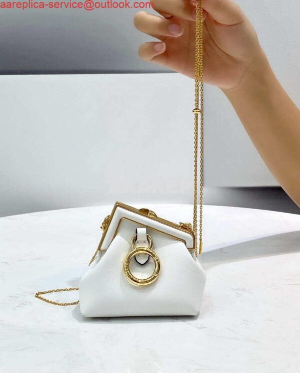 Replica Fendi 7AS051 Nano Fendi First Charm Charm in White nappa leather 5