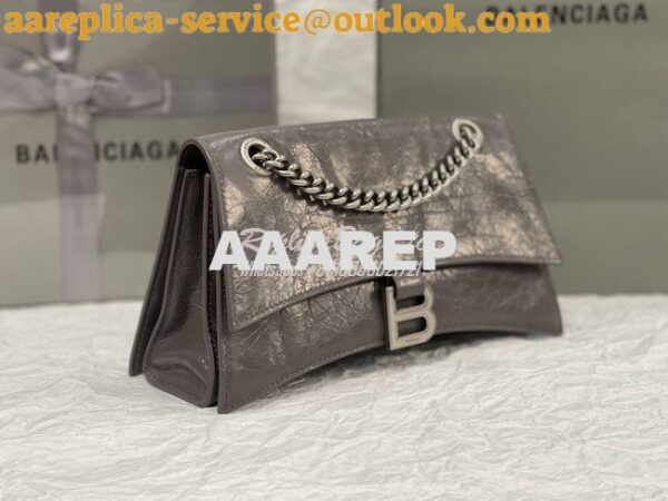 Replica Balenciaga Crush Small Chain Bag In Dark Grey Crushed Calfskin 5