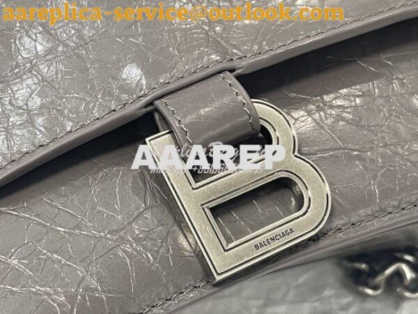 Replica Balenciaga Crush Small Chain Bag In Dark Grey Crushed Calfskin 8