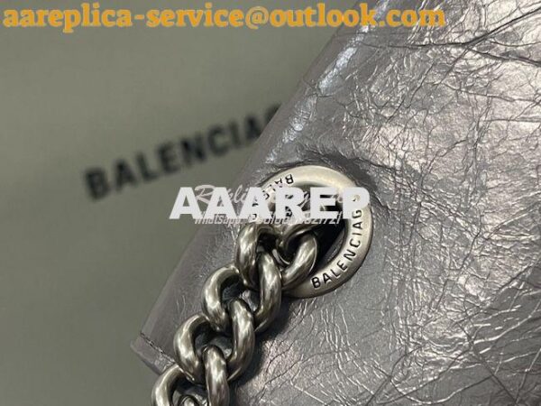 Replica Balenciaga Crush Small Chain Bag In Dark Grey Crushed Calfskin 9