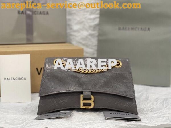 Replica Balenciaga Crush Small Chain Bag In Dark Grey Crushed Calfskin 3