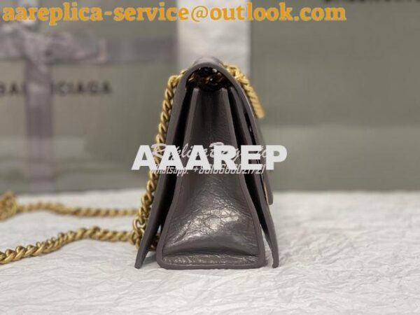 Replica Balenciaga Crush Small Chain Bag In Dark Grey Crushed Calfskin 6