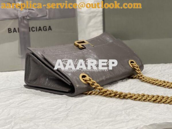 Replica Balenciaga Crush Small Chain Bag In Dark Grey Crushed Calfskin 7