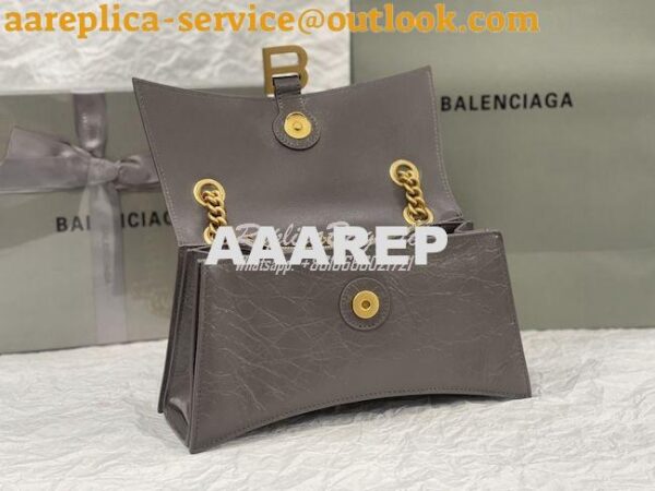 Replica Balenciaga Crush Small Chain Bag In Dark Grey Crushed Calfskin 8