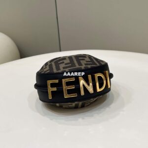 Replica Fendi 7AS089 Nano Fendigraphy coffee Brown leather Charm 80056S 2