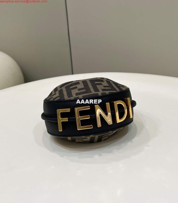 Replica Fendi 7AS089 Nano Fendigraphy coffee Brown leather Charm 80056S 2