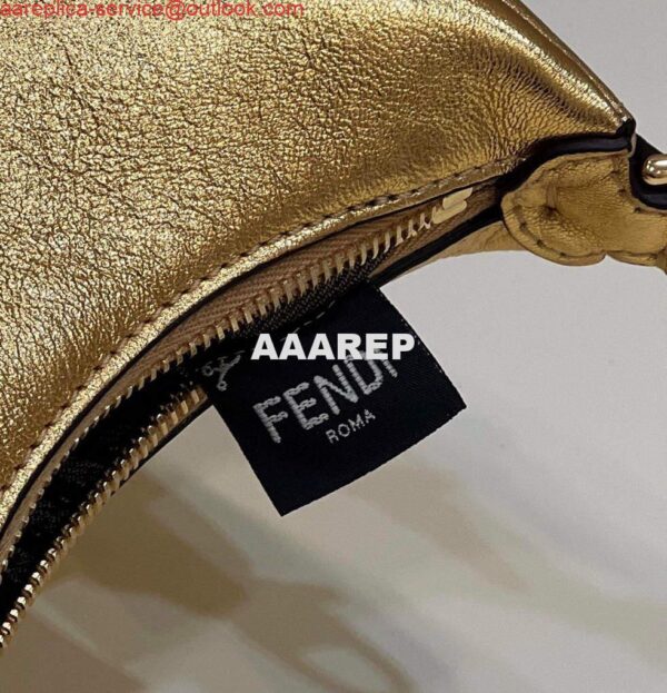 Replica Fendi 7AS089 Nano Fendigraphy Gold leather Charm 80056S 9