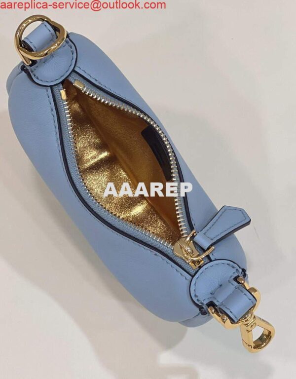 Replica Fendi 7AS089 Nano Fendigraphy Light blue leather Charm 80056S 10