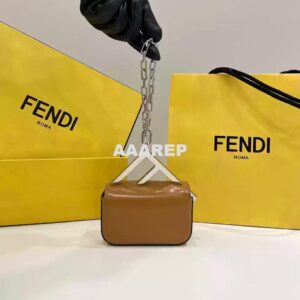 Replica Fendi 7AS173 Fendi First Sight Brown leather Nano bag 2