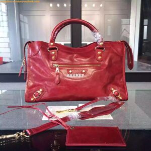 Replica Balenciaga Giant Gold City Claret Red