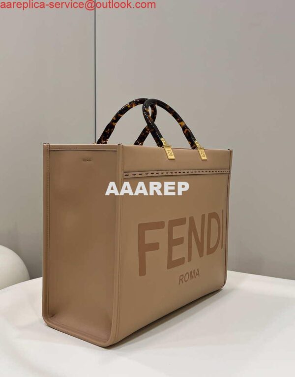 Replica Fendi 8266S Sunshine Medium Bag 8BH386 Apricot leather shopper 5