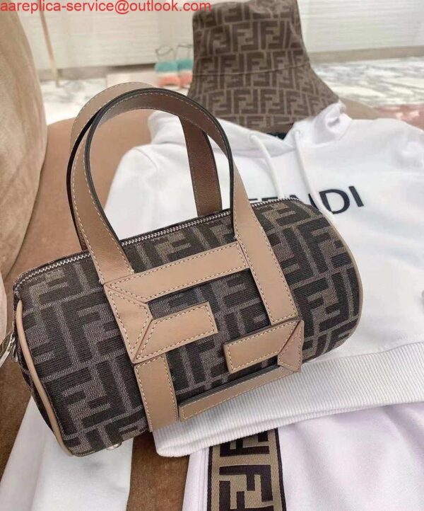 Replica Fendi 7VA570 Mini bag Brown FF fabric bag 17