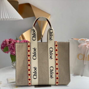 Replica Chloe 382E6690U Large Woody Tote Bag Orange