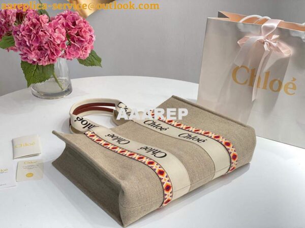 Replica Chloe 382E6690U Large Woody Tote Bag Orange 8