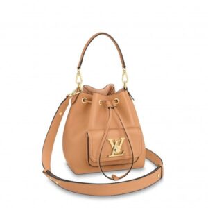 Replica Louis Vuitton Brwon Lockme Bucket Bag M57689 BLV732