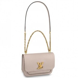 Replica Louis Vuitton Lockme Chain PM Bag In Griege Leather M57072 BLV683