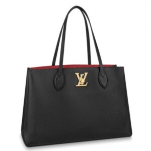 Replica Louis Vuitton Lockme Shopper In Black Leather M57345 BLV702