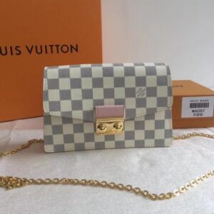 Replica Louis Vuitton Croisette Chain Wallet Damier Azur N60357 BLV039 2