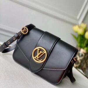 Replica Louis Vuitton LV Pont 9 Bag In Black Calfskin M55948 BLV689 2